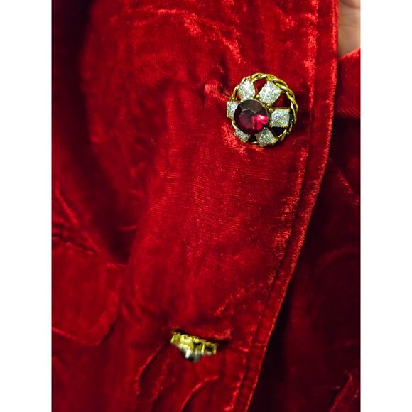 Vintage NY Collection Ruby Red Velvet Blazer – NWT – Size 1X - Picture 5 of 6